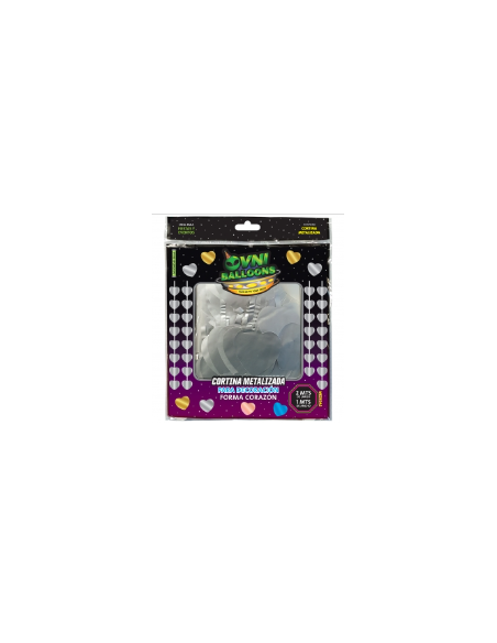 CORTINA METALICA 2x1 m CORAZON PLATA CROMO
