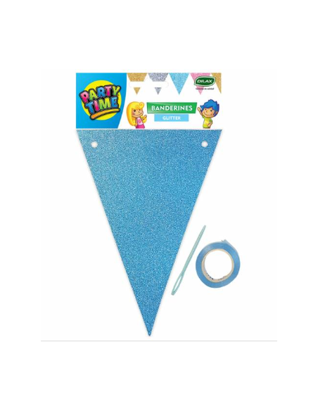 BANDERIN GLITTER CELESTE