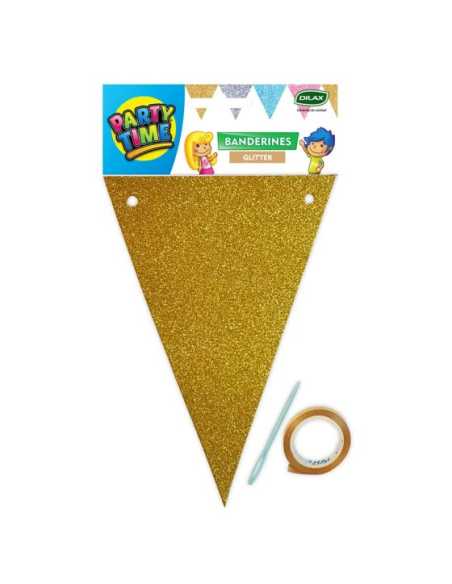 PRTYTM BANDERIN GLITTER GOLD 12u 13x18cm