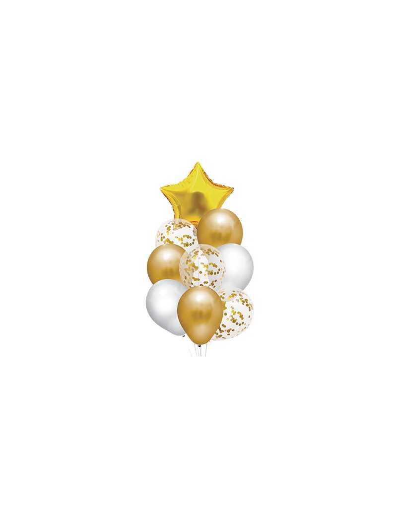 OVN GLBX SET 9 GLOBOS PREMIUM DORADO