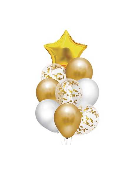 OVN GLBX SET 9 GLOBOS PREMIUM DORADO