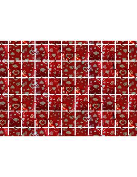 OVN MCF CORTINA BRICKS WALL 2x1 m CORAZONES ROJOS