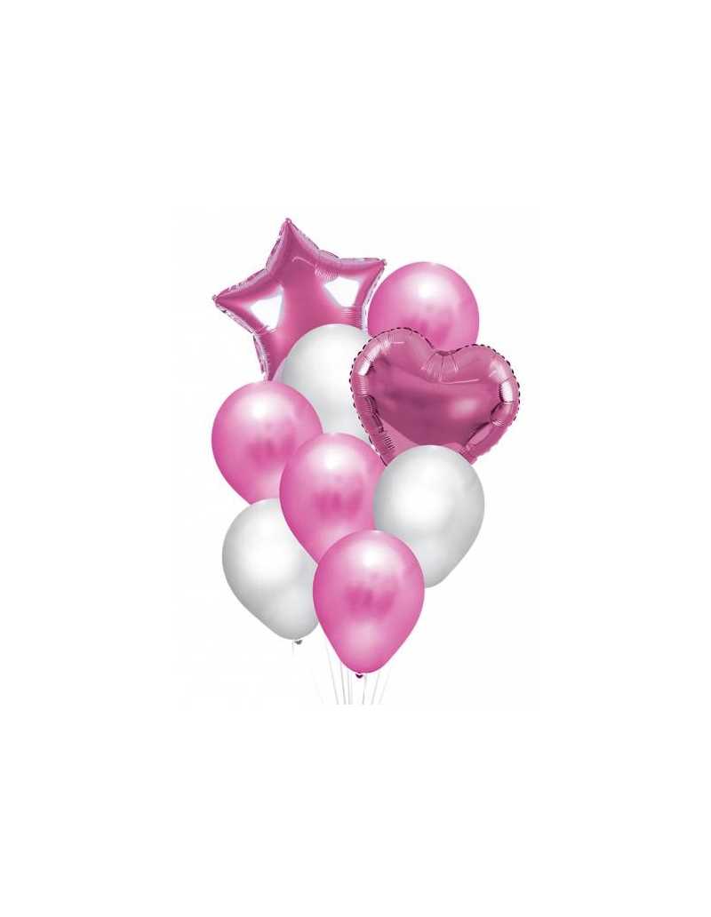 OVN GLBX SET 9 GLOBOS PREMIUM ROSA