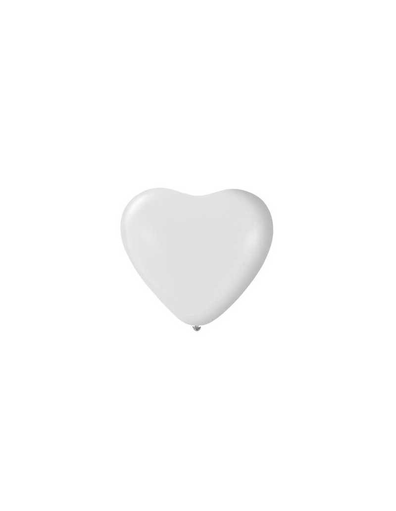 GLOBO 12 STD FORMA CORAZÓN BLANCO x25