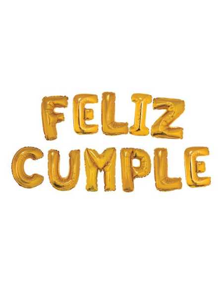 OVN SL1 14 GLOBO SET FRASE DORADA FELIZ CUMPLE