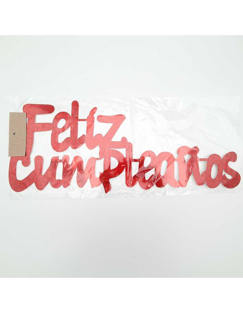 CARTEL FELIZ CUMPLE PARED HOLOGRAFICO x 2