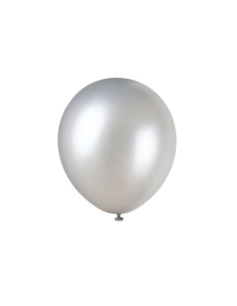 GLOBO PERLADO 10" PLATA x50