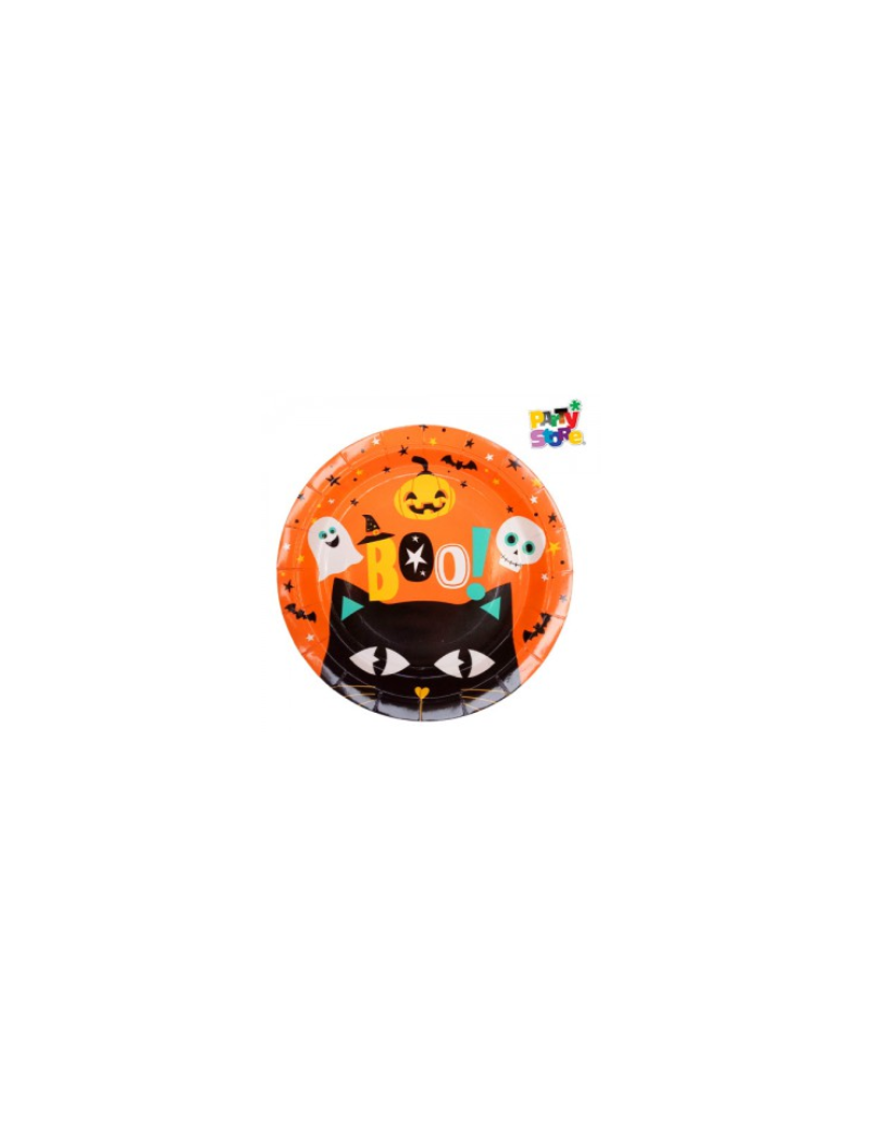 PLATO DE POLIPAPEL 17cm BOO HALLOWEEN x6