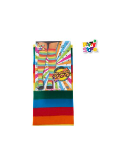 MEDIAS BUCANERAS NEON FLUO ARCO IRIS 68cm
