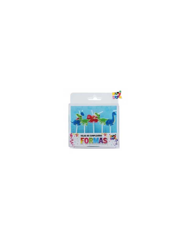 VELAS FORMAS SET DINO x5