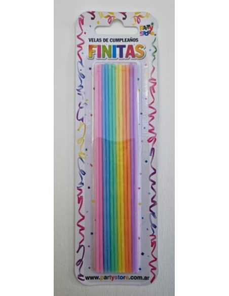 VELAS FINITAS 17cm PERLADAS PASTEL x24