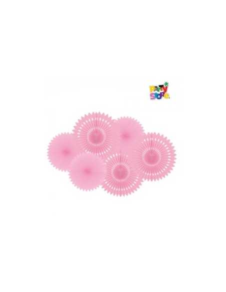 KIT 6 ABANICOS TONOS ROSAS