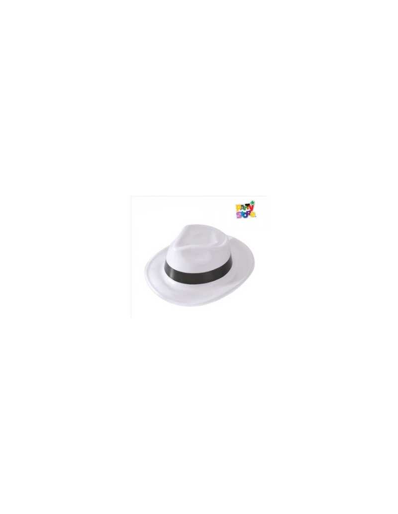 SOMBRERO PLASTICO GANGSTER BLANCO