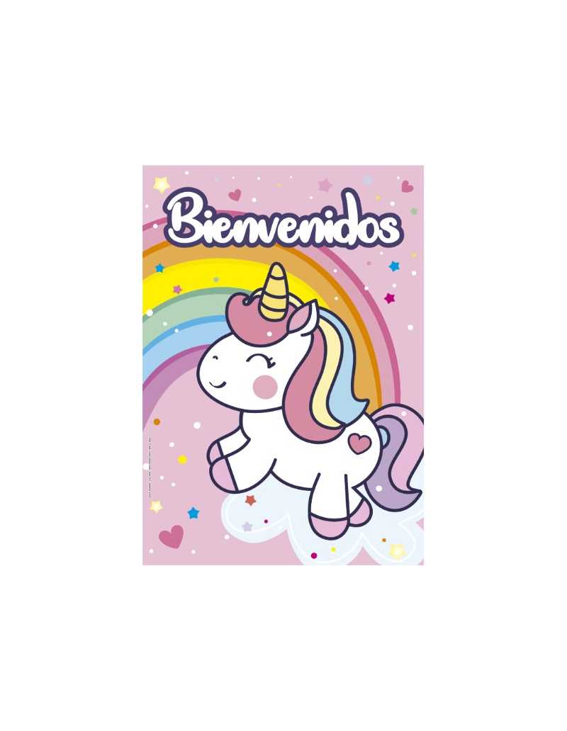 POSTER UNICORNIO ARCO IRIS x1