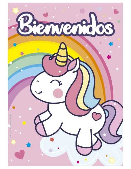 POSTER UNICORNIO ARCO IRIS x1