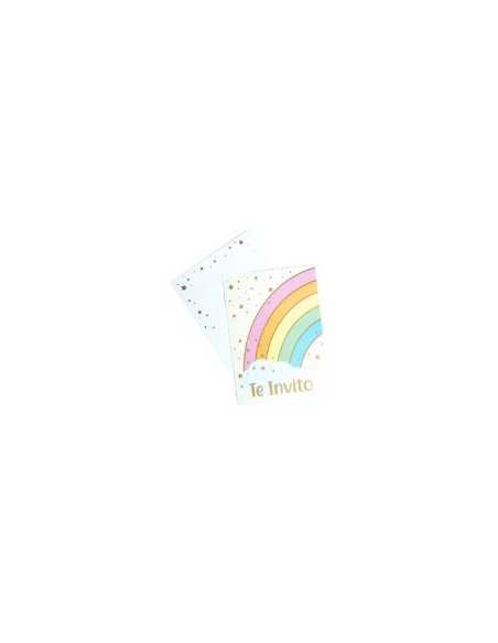 INVITACION ARCO IRIS x10