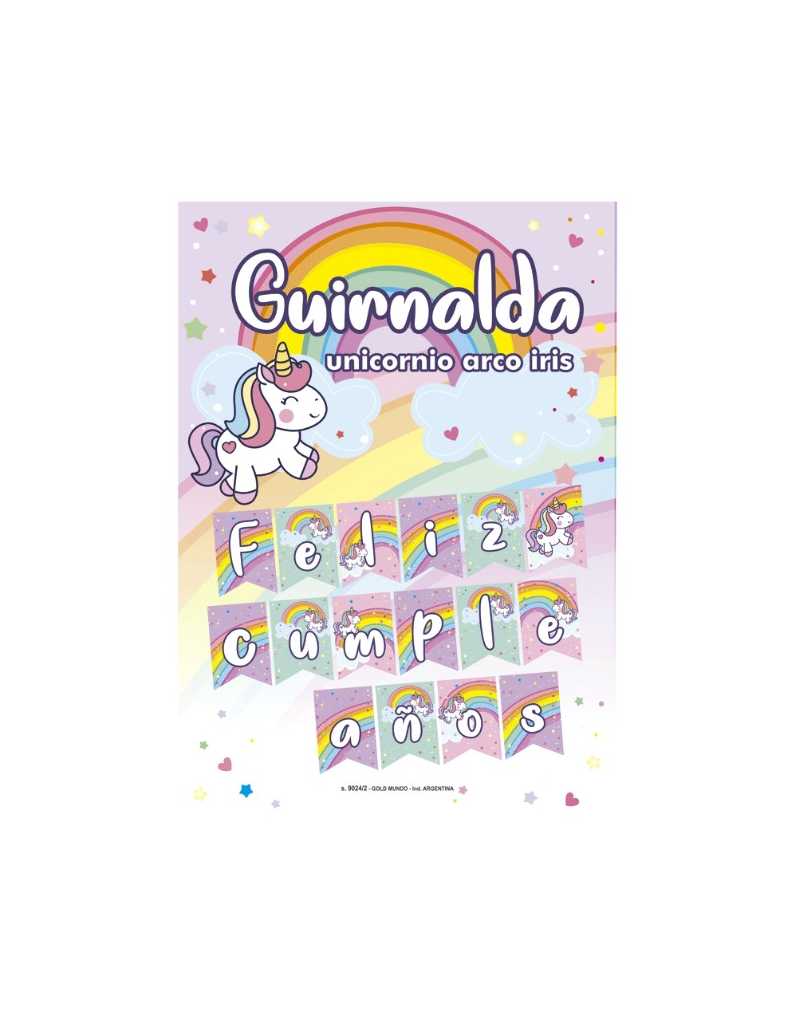 GUIRNALDA UNICORNIO ARCO IRIS x1