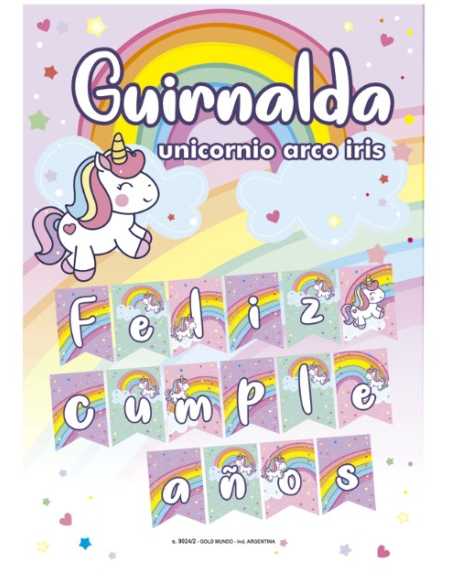 GUIRNALDA UNICORNIO ARCO IRIS x1