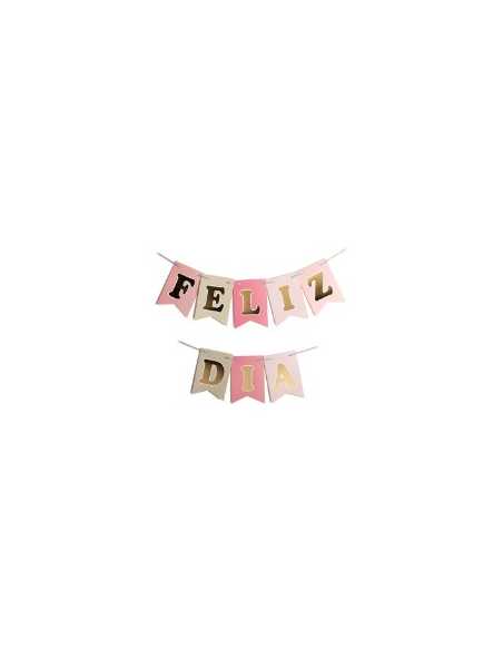BANDERIN FELIZ DIA ROSA Con STAMP x1