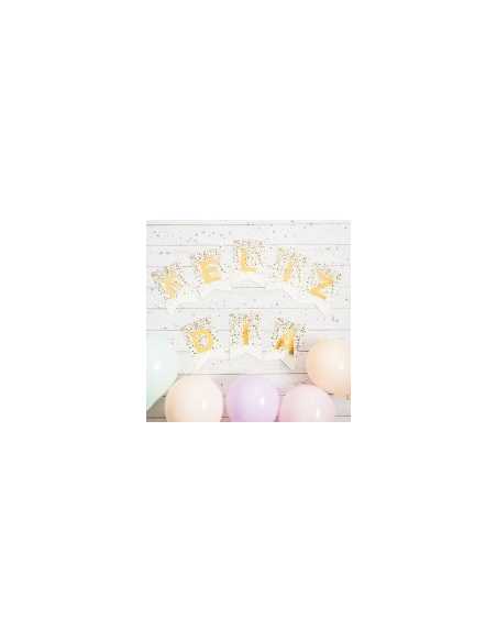 BANDERIN FELIZ DIA BLANCO Con STAMP x1
