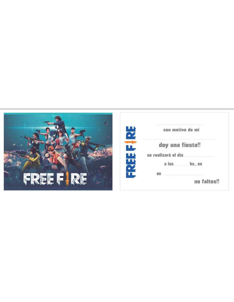 INVITACION FREE FIRE x 10