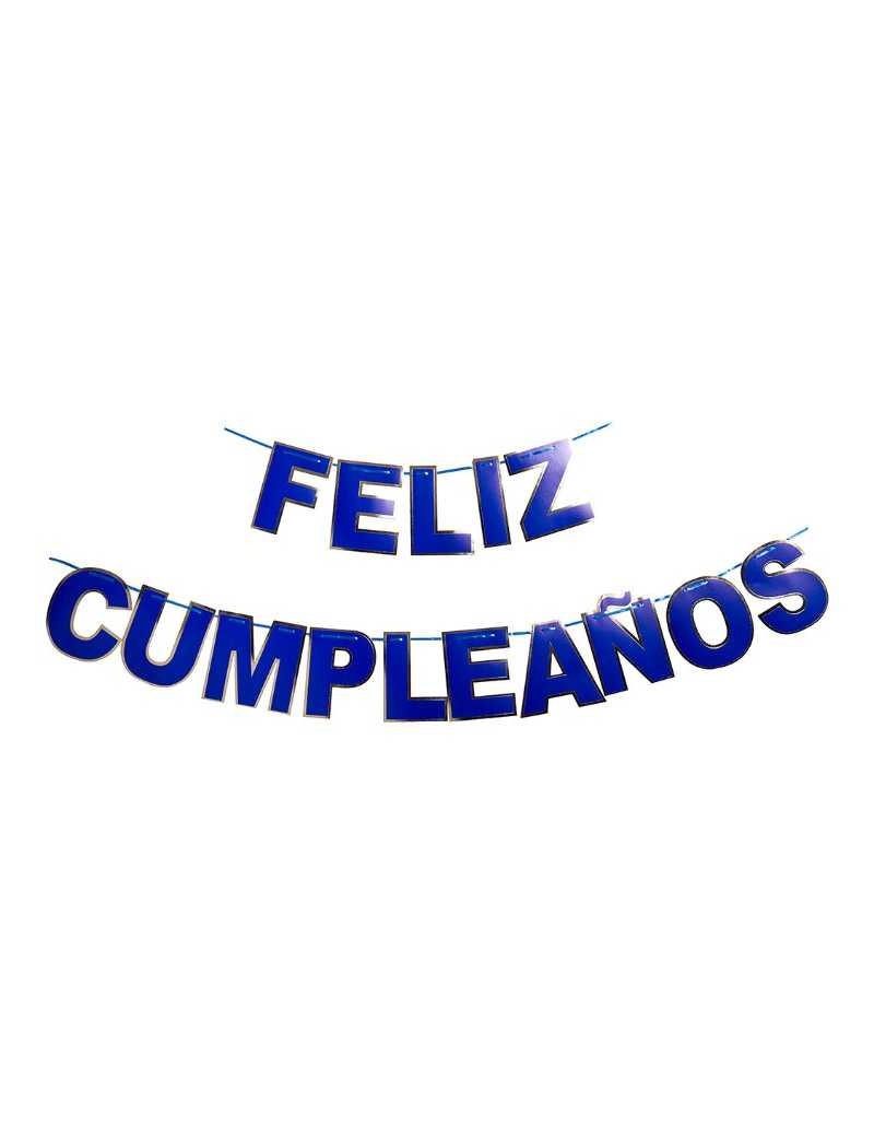 BANDERIN FELIZ CUMPLE AZUL CON STAMPA x1