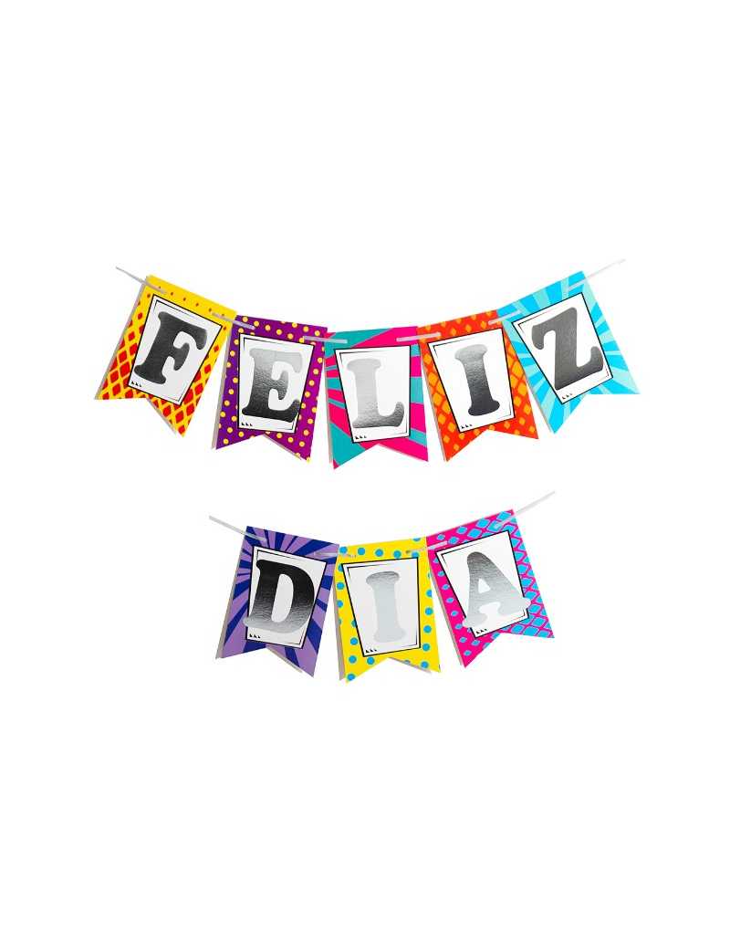 BANDERIN MULTI FELIZ DIA CON STAMP x1