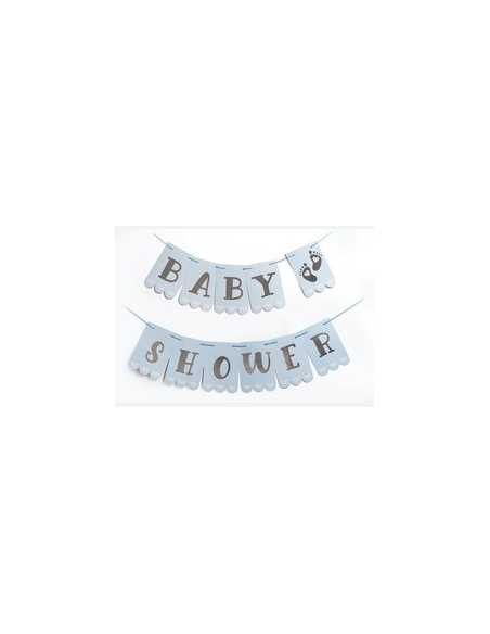 BANDERIN BABY SHOWER CELESTE PASTEL CON STAMPA x1