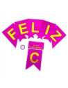 BANDERIN GIBREADO FELIZ CUMPLEAÑOS FUCSIA