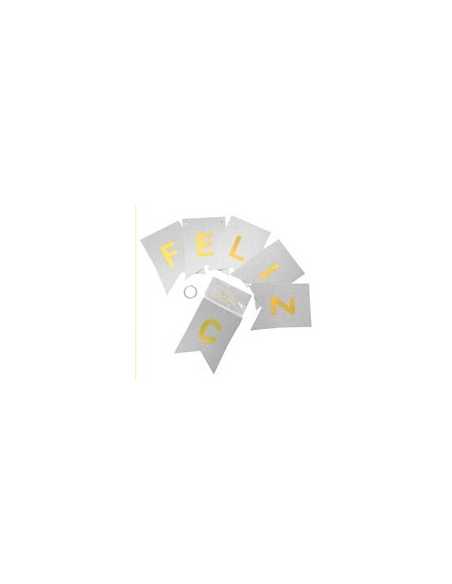 BANDERIN GIBREADO FELIZ CUMPLEAÑOS PLATA