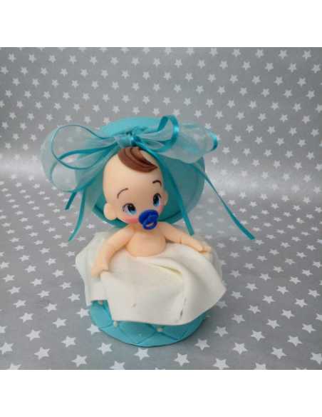 ADORNO DE PORCELANA BEBE/BEBA CON CHUPETE