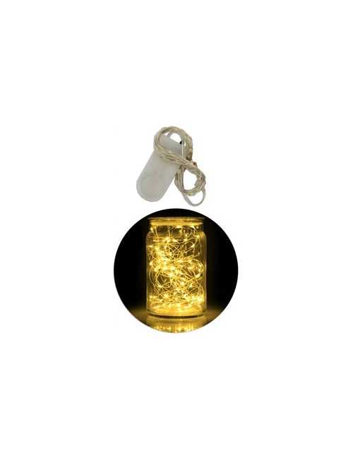 GUIRNALDA MICROLED ALAMBRE 30 LUCES 3m PILA AA CALIDA