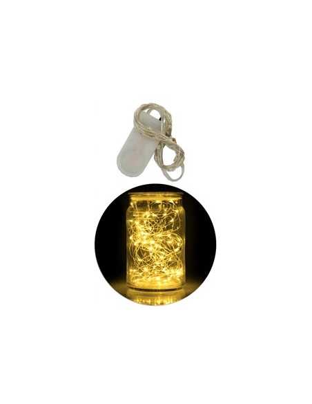 GUIRNALDA MICROLED ALAMBRE 30 LUCES 3m PILA AA CALIDA