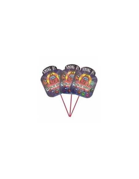 CAKE TOPPER PERSONAJES CARTON 25cm APROX AMONG US x10