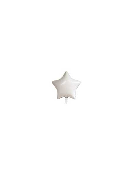GLOBO METALIZADO ESTRELLA MINI 5 12cm BLANCO x1