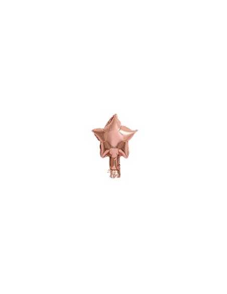 GLOBO METALIZADO ESTRELLA MINI 5 12cm GOLD ROSE x1