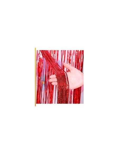 CORTINA METALIZADA LASER ROJA