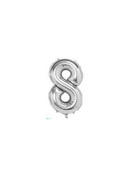 GLOBO X UNIDAD METALIZADO PLATA 81cm N8