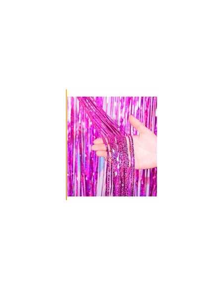 CORTINA METALIZADA LASER FUCSIA