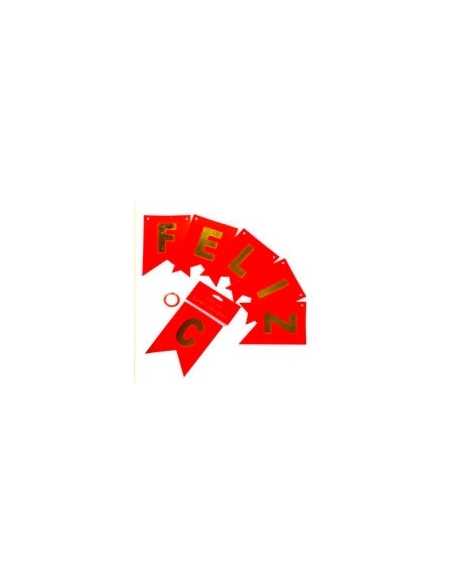 BANDERIN GIBREADO FELIZ CUMPLEAÑOS ROJO