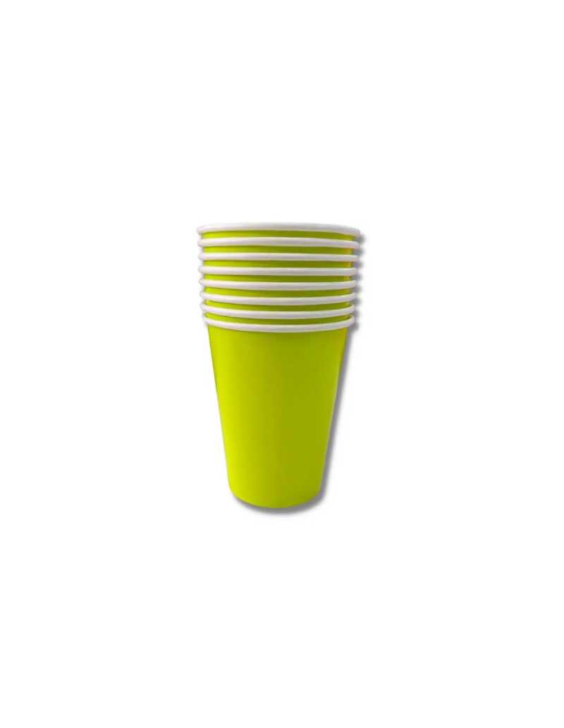 VASO POLIPAPEL x8 AMARILLO FLUO