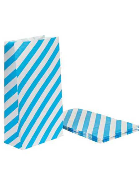 BOLSA PAPEL RAYAS CELESTE x10