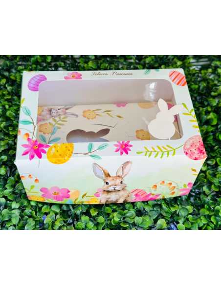 CAJA HUEVO DE PASCUA 21x14 ESTAMPADO VERDE