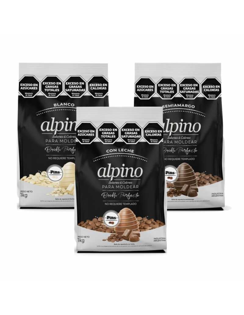 CHOCOLATE ALPINO LODISER CAJA PINS BLANCO 6kg