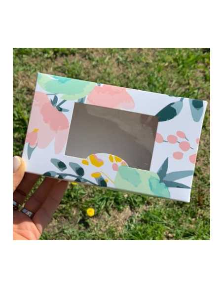 CAJA PARA BOMBONES CON VISOR FLORES