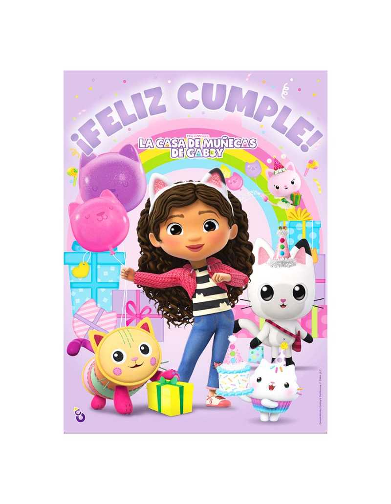 AFICHE FELIZ CUMPLE GABBY'S DOLLHOUSE x1