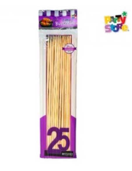 PALITOS BROCHETTE GRUESOS 25cm x 25 BOLSA VIOLETA