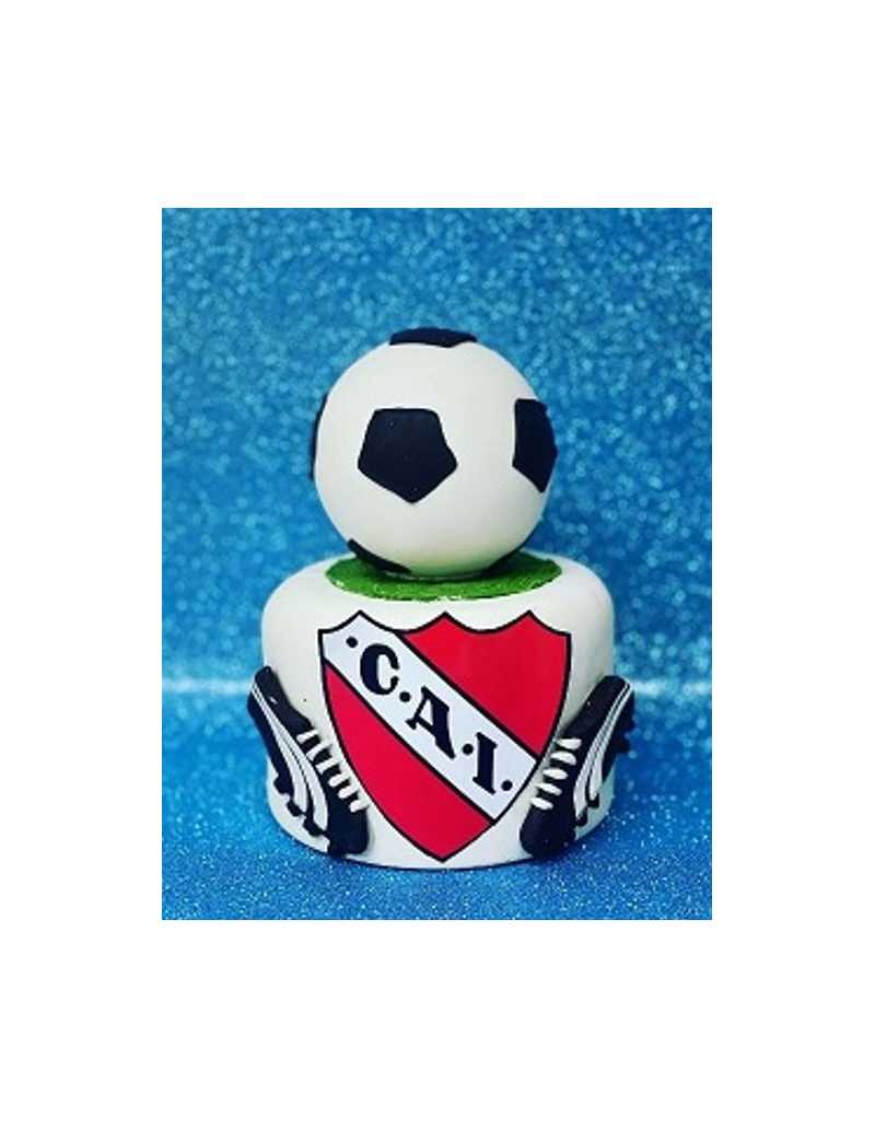 ADORNO DE PORCELANA PELOTA DE FUTBOL CON ESCUDOS