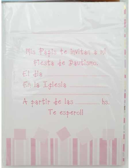 INVITACION x10 BAUTISMO OBJETO NENA