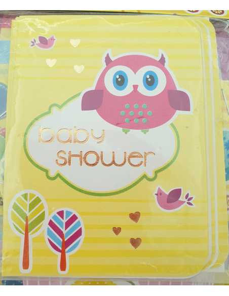 INVITACION x 10 BABY SHOWER BUHO NENA